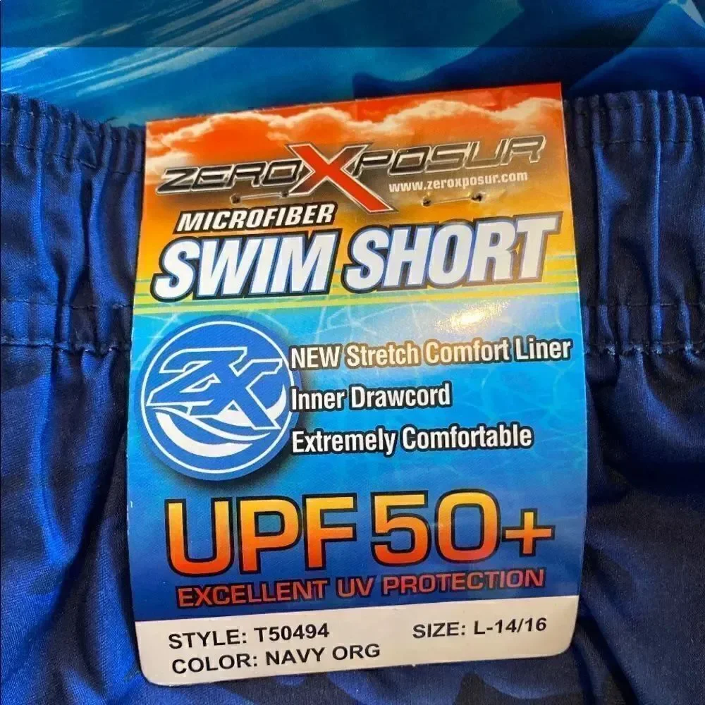 ZEROXPOSURE Boys Large Shark Print Swim Trunks